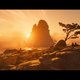 The sun rises over the island of Iki, the new location added in the Ghost of Tsushima Director's Cut.